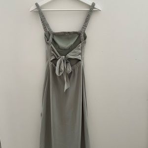 Open Tie-back Slip Midi Dress